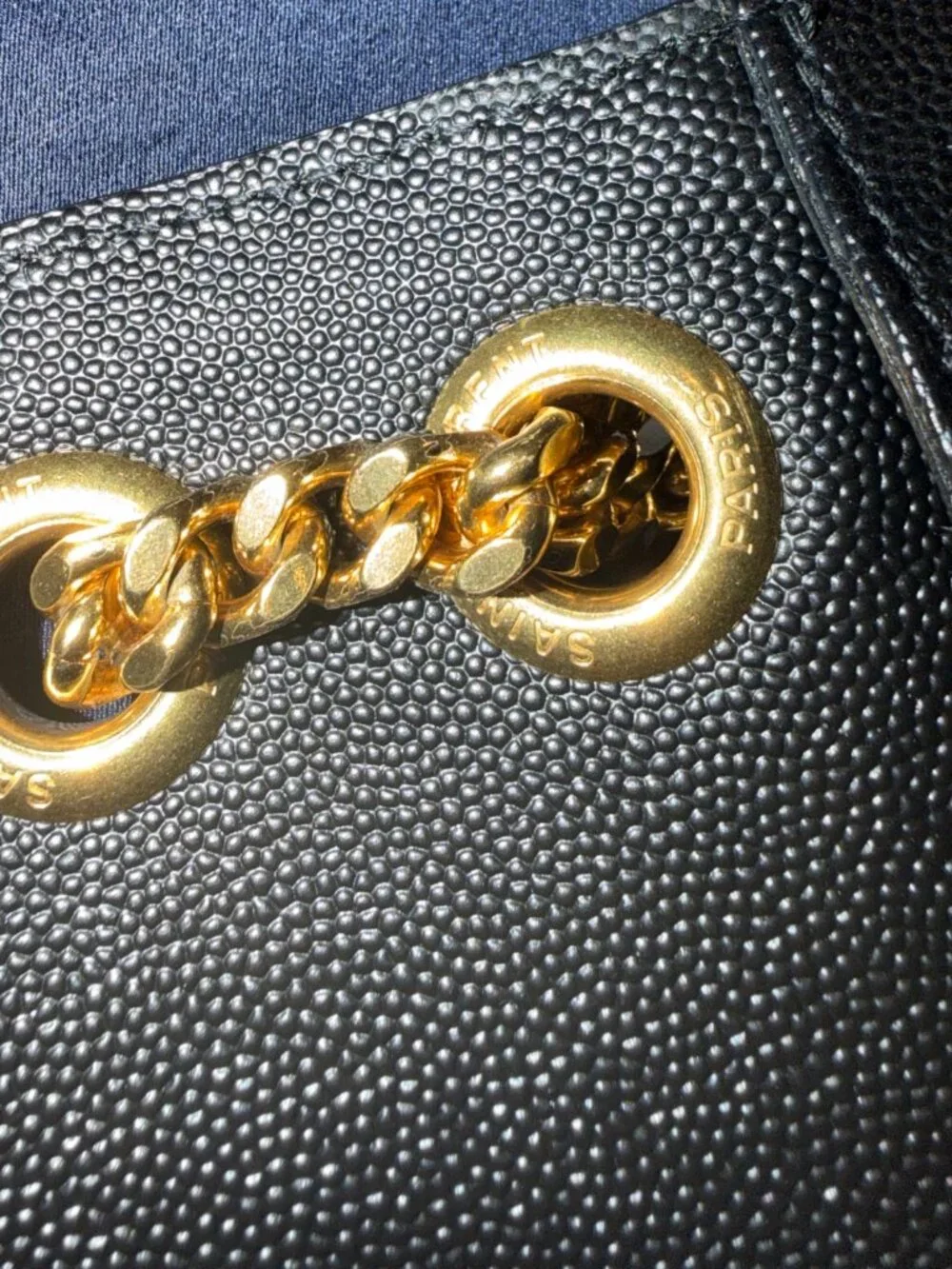 ENVELOPE LARGE IN QUILTED GRAIN DE POUDRE EMBOSSED LEATHER